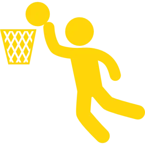 Yellow Icon throwing Basketball