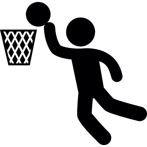 Black Icon trhowing ball to basket