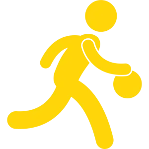 Yellow icons playing Basketball