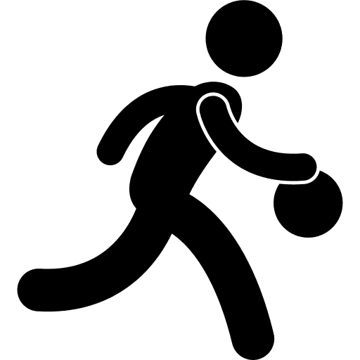 Black Icon playing Basketball and running
